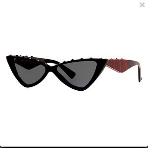 Valentino Cat Eye VLTN Red & Black Sunglasses with Stud Detail